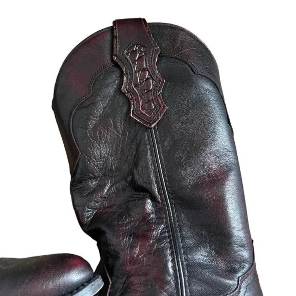 Cattle Baron Deep Cherry Brown Western Cowboy Boot Mens Size 11 D Made in Mexico - Picture 2 of 12